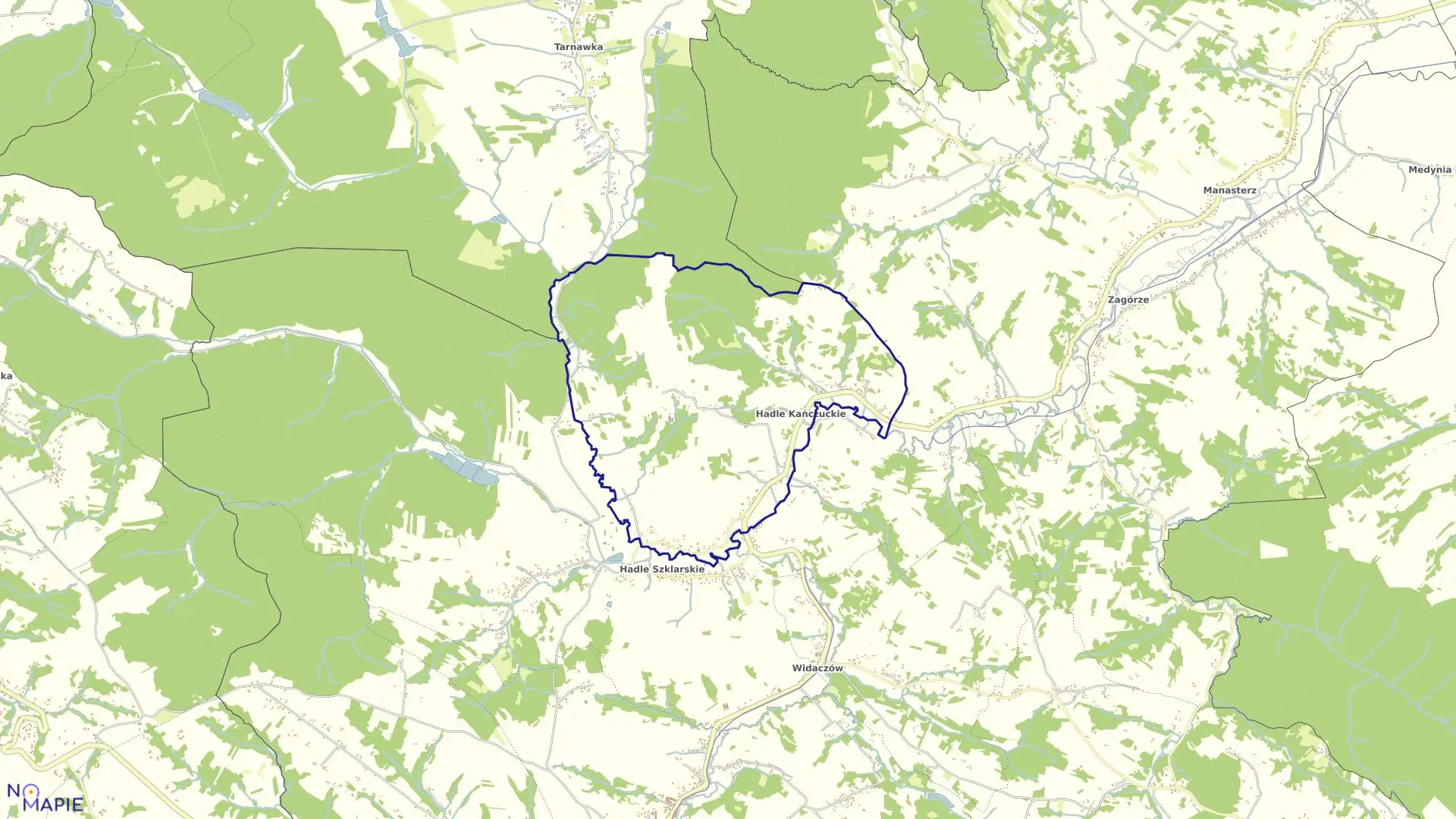 Mapa obrębu HADLE KAŃCZUCKIE gmina Jawornik Polski