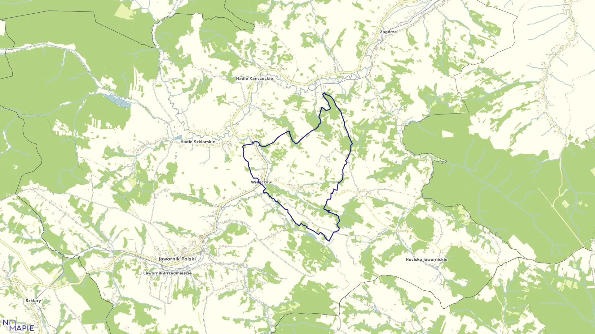 Mapa obrębu WIDACZÓW gmina Jawornik Polski